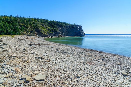 View of Pebble beach, Cape Enrage, New Brunswick, Canada