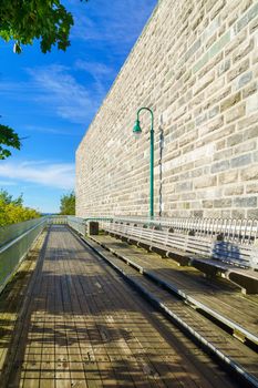 View of the walls and the governors promenade, in Quebec City, Quebec, Canada
