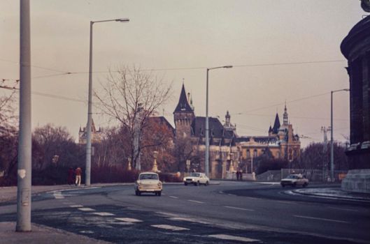 BUDAPEST, HUNGARY SEPTEMBER 1982: Hungary street in 80's