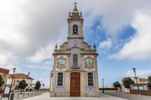 Mar, Esposende near Braga, Portugal: architectural detail of the church of S. Bartolomeu de Mar in a small village in northern Portugal on an autumn day