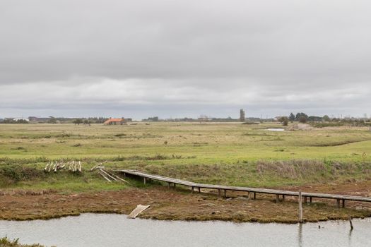 view of the Vendee countryside on an autumn day in France