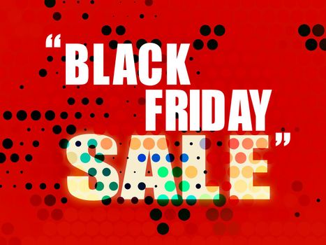 Black friday sale colorful word on black and red background illustration