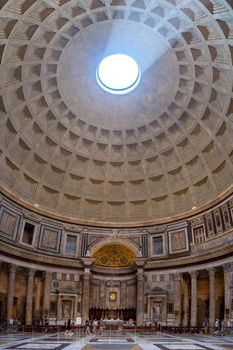 Rome Italy September 2020, view of Pantheon in the morning. Rome. Italy. Europe