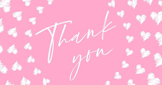 Thank You card with hearts.