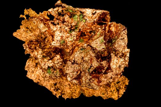 copper, raw ore in a closeup