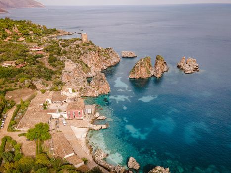 Scopello Beach in Sicily Italy Europe during summer