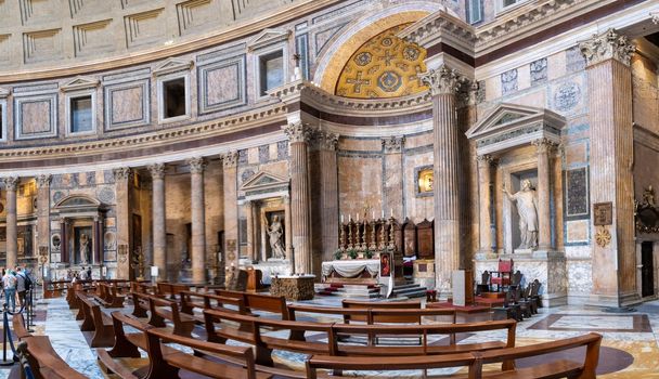 Rome Italy September 2020, view of Pantheon in the morning. Rome. Italy. Europe