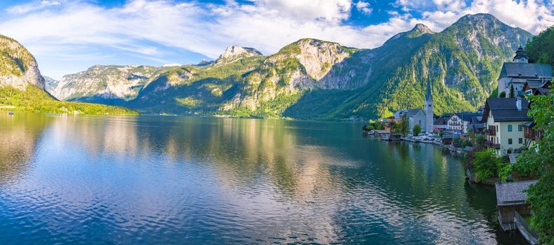 Hallstatt village on Hallstatter lake in Austrian Alps Austria Europe