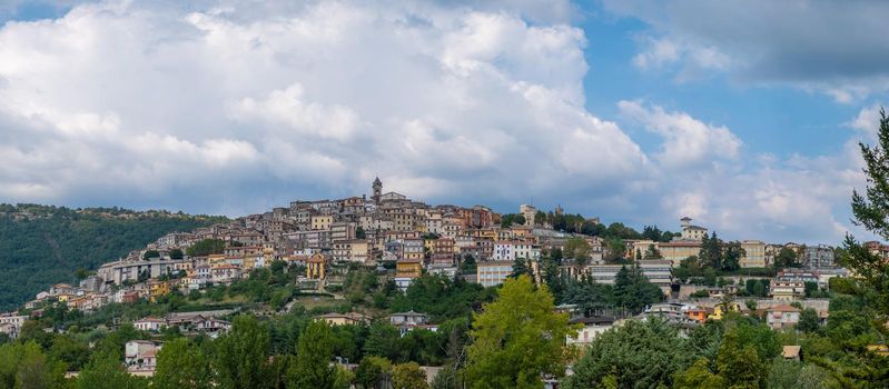 Overview of Fiuggi in Italy, Scenic sight in Fiuggi, province of Frosinone, Lazio, central Italy. Europe