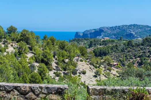 Wild West Coastline of Mallorca, Spain in the background the Mediterranean Sea.
