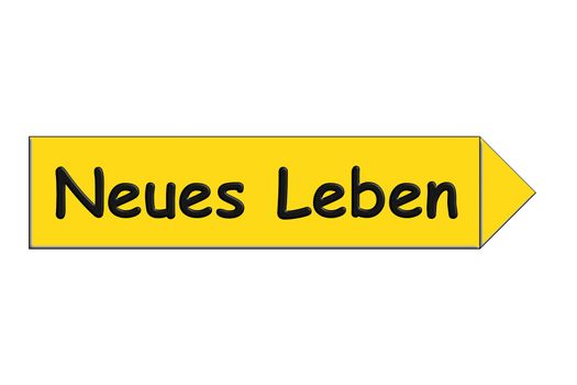 Street sign lettering in german - new life against white background