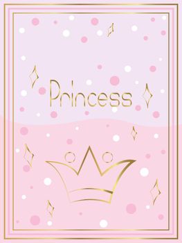 princess greeting card for girls of little age