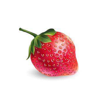 Fresh ripe strawberry - healthy food design. Realistic style illustration.