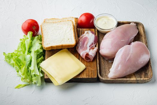 Club sandwich with fresh ingredient, on white background