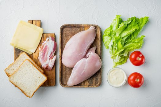 Club sandwich ingredient, on white background
