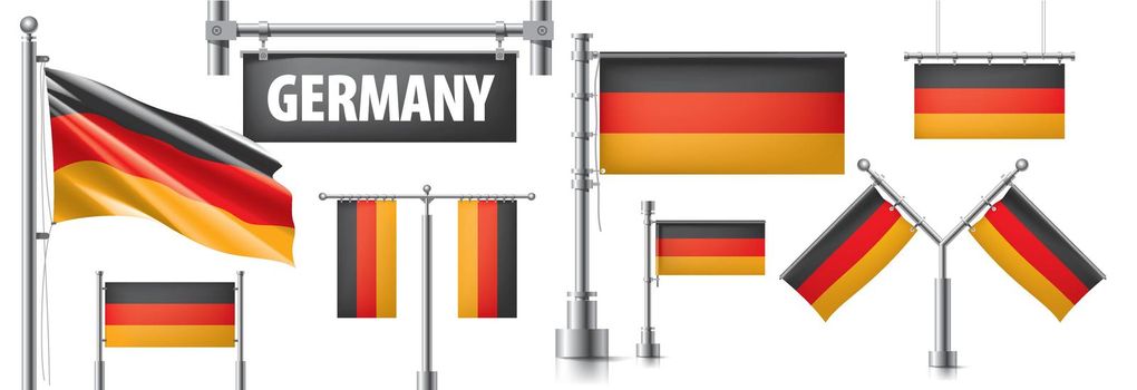 Vector set of the national flag of Germany in various creative designs.