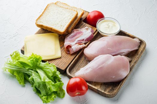 Club sandwich ingredient, on white background