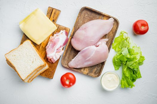 Club sandwich ingredient, on white background