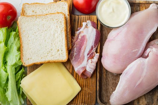 Club sandwich ingredient, on white background