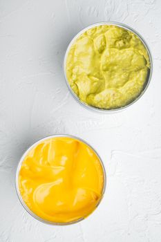 , on white background, top view or flat lay