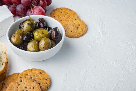 Italy fresh olives, on white background with copy space for text