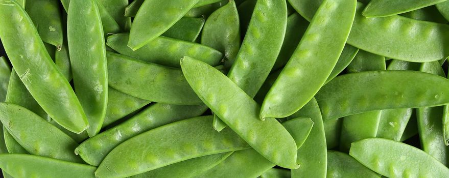 fresh green vegetable. Fresh green peas top view.