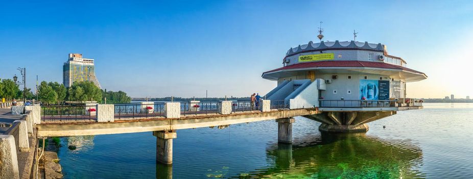 Dnipro, Ukraine 07.18.2020. Dnipro city embankment in Ukraine on a sunny summer day