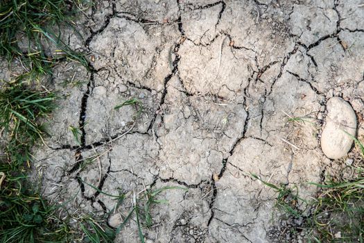 Dry soil on an agriculture field, drought