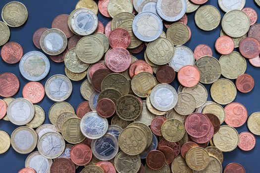 Coins stacked on each other, close up picture, money concept