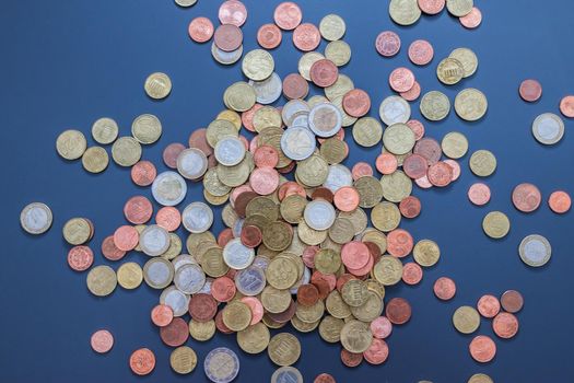Coins stacked on each other, close up picture, money concept