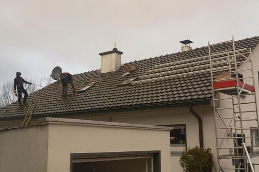 Photovoltaic system, solar panels are mounted on the roof