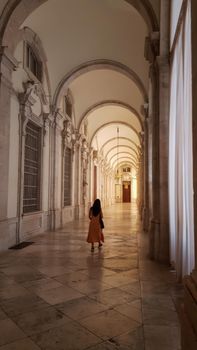 Madrid, Spain - 21 - September - 2020: Interior view of the Royal Palace of Madrid