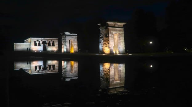 Temple of Debod at night, Madrid, Spain