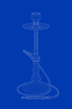 3d wire-frame model of hookah