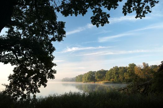 Sunrise over the lake, September.