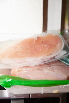 Single freeze packed chicken breast fillets in a multipiece package