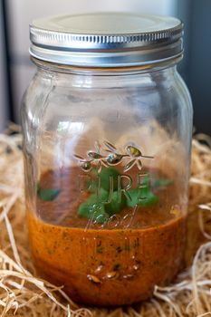 Red Chimichurri self made in a glass jar