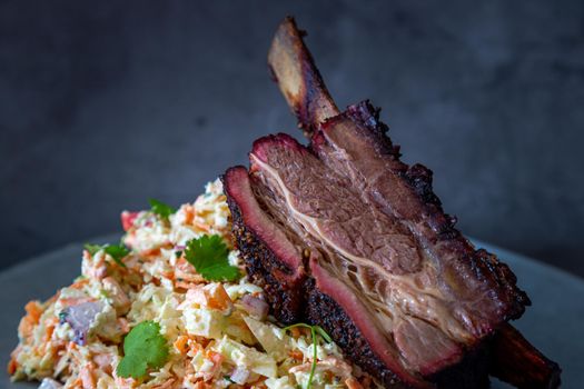 Texas style shortribs beef on grill barbecue