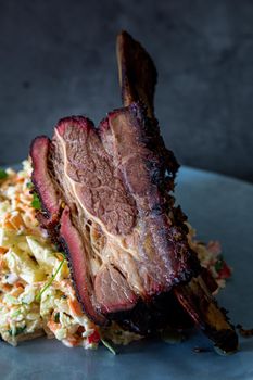 Texas style shortribs beef on grill barbecue