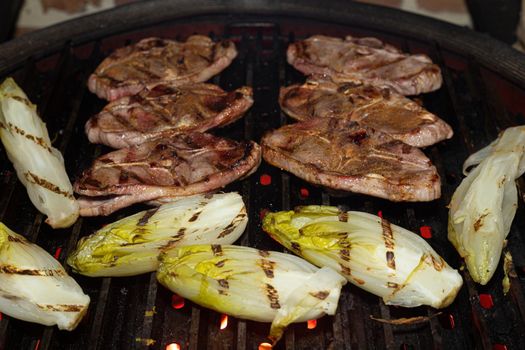 African Lamb chops with chicory and mashed potatoes