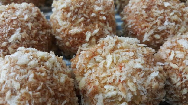 Closeup view of fried pizza bomb or pizza balls. Pizza bombs are delicious and tasty altered form of pizza.