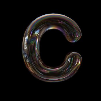 bubble writing alphabet letter C - Upper-case 3d font isolated on a black background.
This 3d font collection is well-suited for various creative projects including but not limited to : Childhood. events. nature...