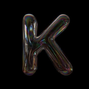 bubble writing alphabet letter K - Upper-case 3d font isolated on a black background.
This 3d font collection is well-suited for various creative projects including but not limited to : Childhood. events. nature...