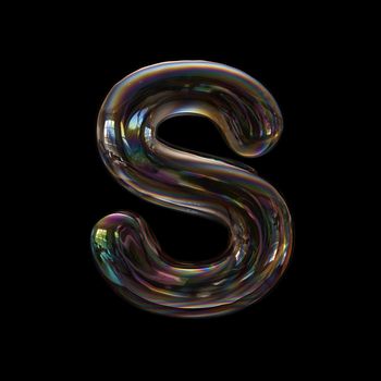 bubble writing alphabet letter S - Upper-case 3d font isolated on a black background.
This 3d font collection is well-suited for various creative projects including but not limited to : Childhood. events. nature...