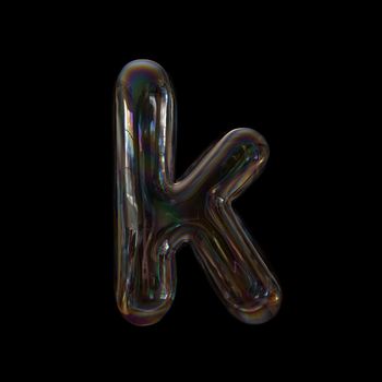 bubble writing 3d font K - Lowercase 3d letter isolated on a black background.
This 3d font collection is well-suited for various creative projects including but not limited to : Childhood. events. nature...