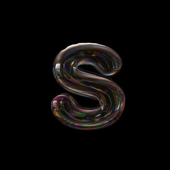 soap bubble letter S - Lowercase 3d font isolated on a black background.
This 3d font collection is well-suited for various creative projects including but not limited to : Childhood. events. nature...