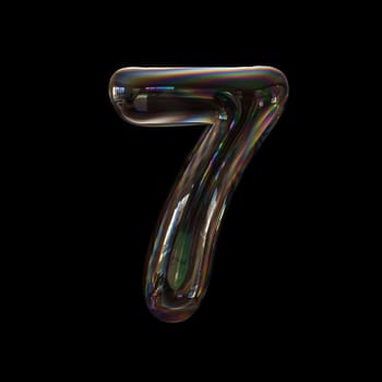 bubble number 7 - 3d digit isolated on a black background.
This 3d font collection is well-suited for various creative projects including but not limited to : Childhood. events. nature...