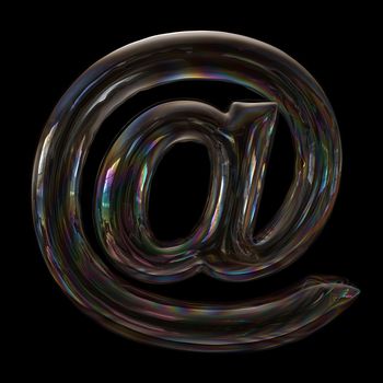 bubble at-sign isolated on a black background.
This 3d font collection is well-suited for various creative projects including but not limited to : Childhood. events. nature...