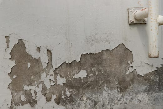 Textured surface of old concrete wall with cracks stands. space for your text. No focus, specifically.