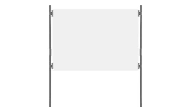Horizontal Poster Display Mockup With Silver Frame